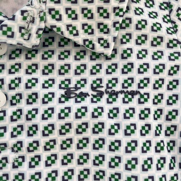 Ben Sherman 12 month outfit short set polo golf prep green blue - Picture 3 of 6